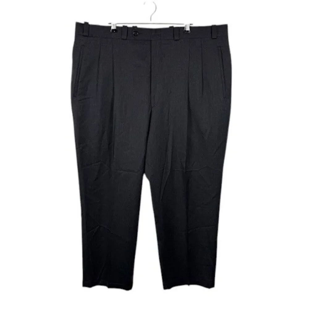 Ashbridge 100%‎ Wool Pleated Dress Pants Charcoal Gray Size 40 Business Trousers